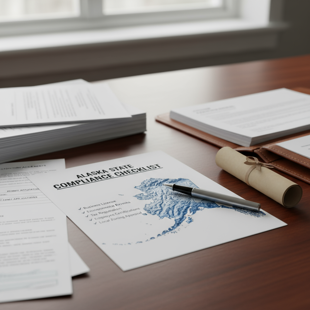 Alaska state ferry approaching a dock in a coastal town with mountains
